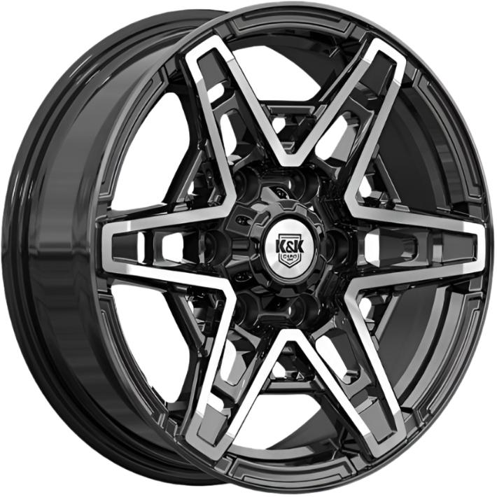Диски K&K Блэкберн 8x17 6*139.7 ET36 DIA67.1 Алмаз черный Литой купить с бесплатной доставкой в пункты выдачи в Петербурге